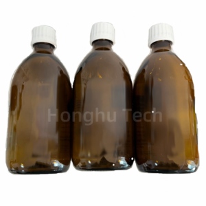 473ml 16oz NEOS <b>Amber</b> Glass <b>Bottle</b> Big Round Narrow Shoulder <b>Bottles</b> with Blue II Label Screw Cap Whole Set - Product Image 4