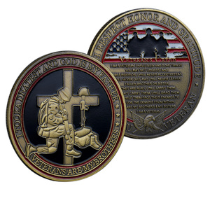 Moneda Conmemorativa de Aleación de Zinc, Color Personalizado, Patriottismo, Relieve, Esmalte, Artesanía, Tema de Coraje y Honor - Product Image 5