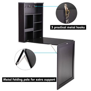 Modern Home Hanging <strong>Foldable</strong> <strong>Wall</strong> Mounting Table <strong>Desk</strong>, Wooden <strong>Foldable</strong> Folding Table with Blackboard - Product Image 4
