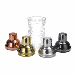Glazen <span class=keywords><strong>shaker</strong></span> met maatverdeling voor cocktailbar & sapblender, zilverkleurig, merk LATROU, inclusief doos. - Product Image 5