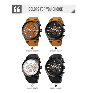 SKMEI 9282 Orologio al Quarzo da <span class=keywords><strong>Uomo</strong></span> Classico Business di Alta Qualità con <span class=keywords><strong>Cinturino</strong></span> in Vera <span class=keywords><strong>Pelle</strong></span> Impermeabile Moda di Alta Gamma - Product Image 5