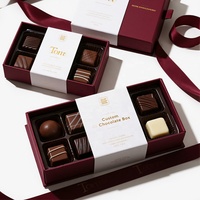 Boîte-cadeau magnétique de luxe personnalisée en Bourgogne, avec doublure en éponge imperméable, pour chocolats, bonbons, avec certification