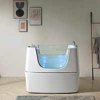 Baignoire moderne autoportante pour animaux de compagnie avec ozone Spa Baignoire pour chiens Massage Fonction de bulle d'air pour le nettoyage des animaux de compagnie Baignade
