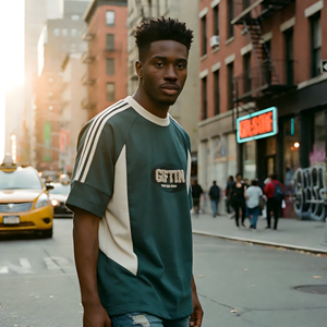 T-shirt Sportif en Coton Tricoté à Col Rond et Manches Courtes avec Logo Brodé 3D en Chenille Personnalisé, Vente en Gros ODM - Product Image 4