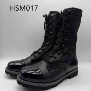 รองเท้าบูทแบบยุทธวิธี HY, กานา สีดำและเทา พื้นรองเท้าสูง 10 นิ้ว ราคาโรงงาน หนังแบบผสมผสานเงาและด้าน รุ่น HSM017 - Product Image 1