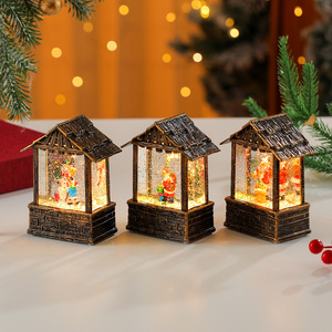 Lámpara de aceite con forma de casa de nieve iluminada de nuevo estilo con música, decoración de regalo de Navidad, bola de cristal - Product Image 2