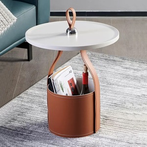 Tavolino da Caffè Rotondo Minimalista Italiano Moderno con Contenitore per Soggiorno e Uso Domestico - Product Image 4