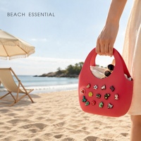 Sac de rangement réutilisable en silicone, pochette fourre-tout étanche, sac à main portable pour la plage, les voyages, l'organisation à domicile, vente en gros OEM ODM directe