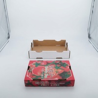 Maßgefertigte Gemüseverpackungsbox Gewellte Kraftpapier-Schale Faltbare Obstverpackungsbox Flachpack für Landwirtschaftlichen Transport