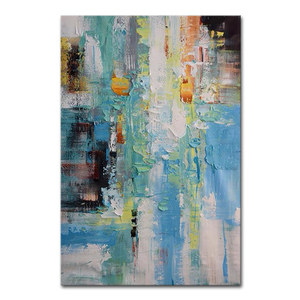 Pintura al Óleo Moderna Art <span class=keywords><strong>Deco</strong></span> Personalizada Pintada a Mano en Verde Claro y Blanco con Textura Abstracta para Colgar en la Pared del Hogar, Hotel, Oficina o Sala de Estar - Product Image 1