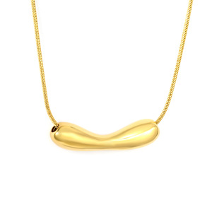 Collar con colgante de lágrima de acero inoxidable, joyería minimalista de moda en oro y plata para mujer, accesorio elegante para uso diario - Product Image 5