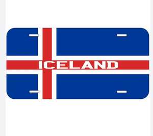 Plaque d'immatriculation d'<span class=keywords><strong>Islande</strong></span>, emblème patriotique, <span class=keywords><strong>6</strong></span> x 12 pouces, plaque d'immatriculation avant de voiture, accessoire de décoration de voiture - Product Image 1