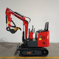 Mini-excavatrice facile à utiliser, mini-pelle de 1,2 tonne, excavatrice de jardin, pelle rétrocaveuse avec divers outils auxiliaires