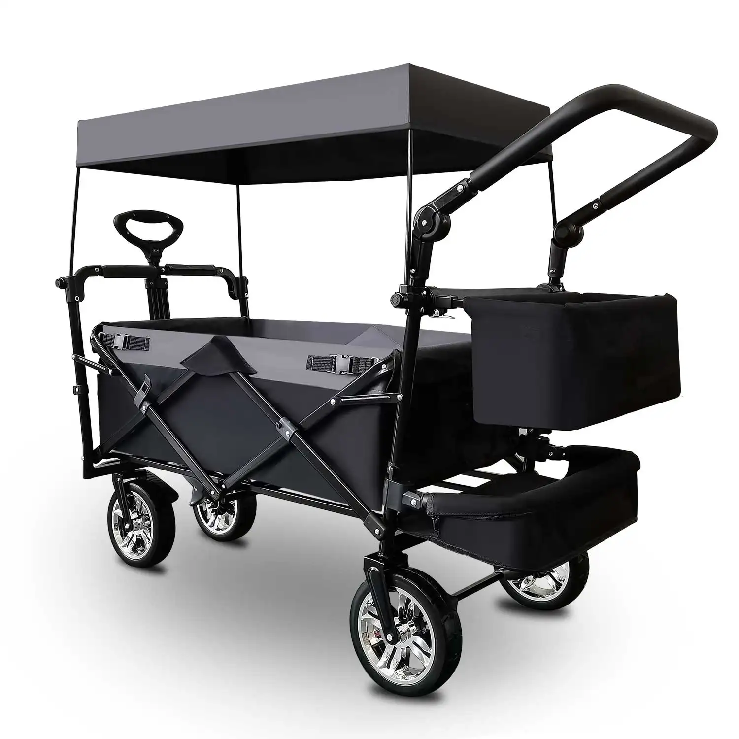 Carro utilitario plegable para camping, carro de jardín con 4 ruedas