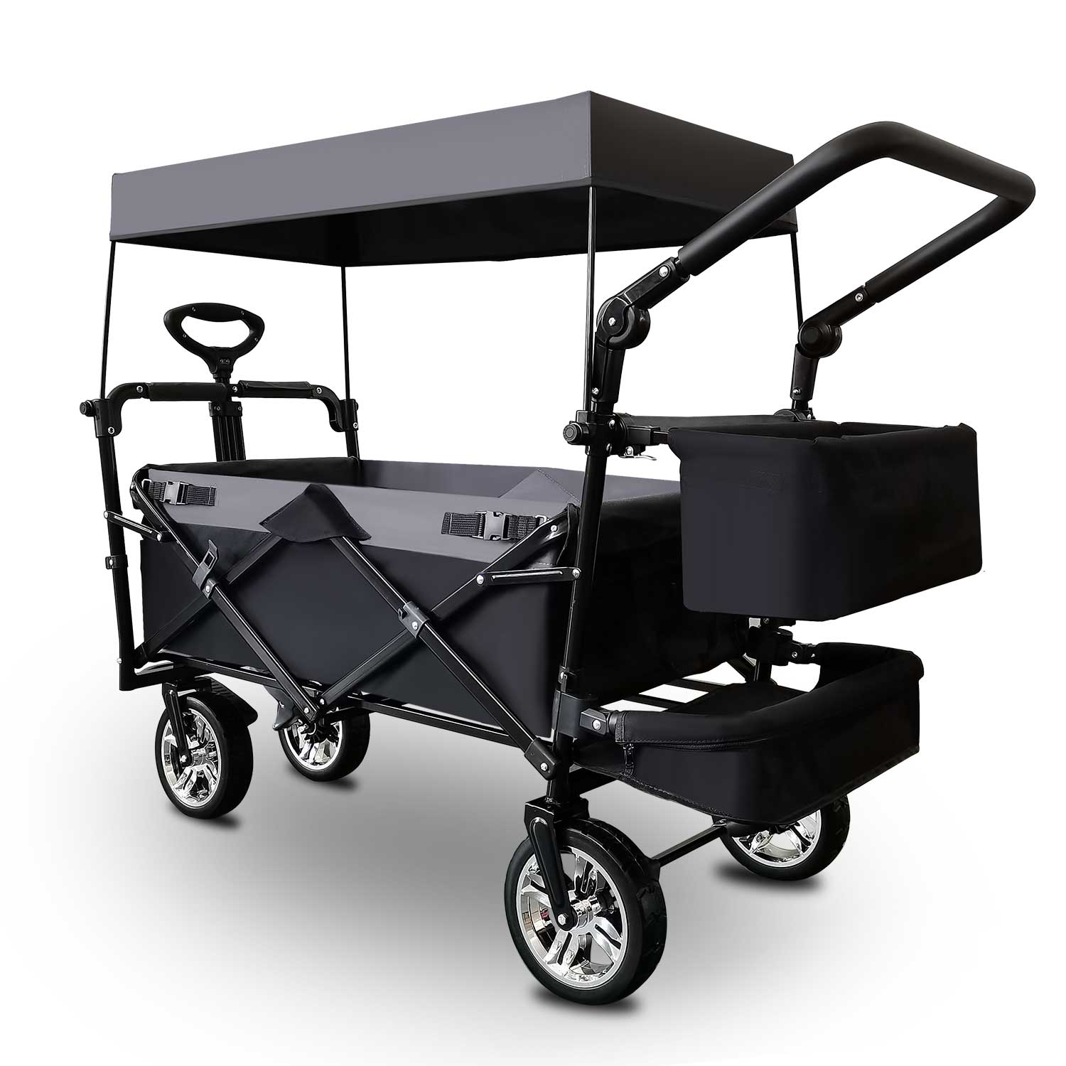 Utility Wagon Folding Camping Wagon Carts Garden Wagon 4 Wheel