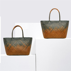 Bolso de Playa Emg6417, Bolso de <span class=keywords><strong>Mano</strong></span> de Lujo, Bolsos de Cuero Trenzado Real, Bolso de <span class=keywords><strong>Mano</strong></span> Grande Marrón de Diseñador para Mujer, Bolso Tote Grande Tejido a <span class=keywords><strong>Mano</strong></span> - Product Image 2