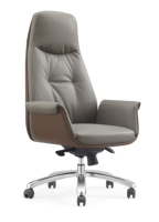 Fauteuil pivotant inclinable en cuir PU chromé moderne en gros, accoudoirs réglables, dossier haut confortable pour la maison, le bureau, l'hôpital