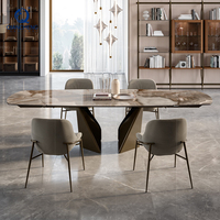 Table à manger extensible, design moderne, mobilier de salle à manger, restaurant, hôtel, table à manger en céramique et marbre de luxe