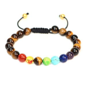 Bracelet en cristal fait main pour hommes et femmes, charme des sept chakras, pierres précieuses naturelles, style Feng Shui, bijoux tendance - Product Image 1