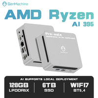 Mini Computadora para Juegos GenMachine AMD Ryzen AI Max 395, 16 Núcleos, LPDDR5X 8533MHz, SSD, Mini PC, LAN Dual 2.5G/10G, Wifi 7, BT 5.4, Win11