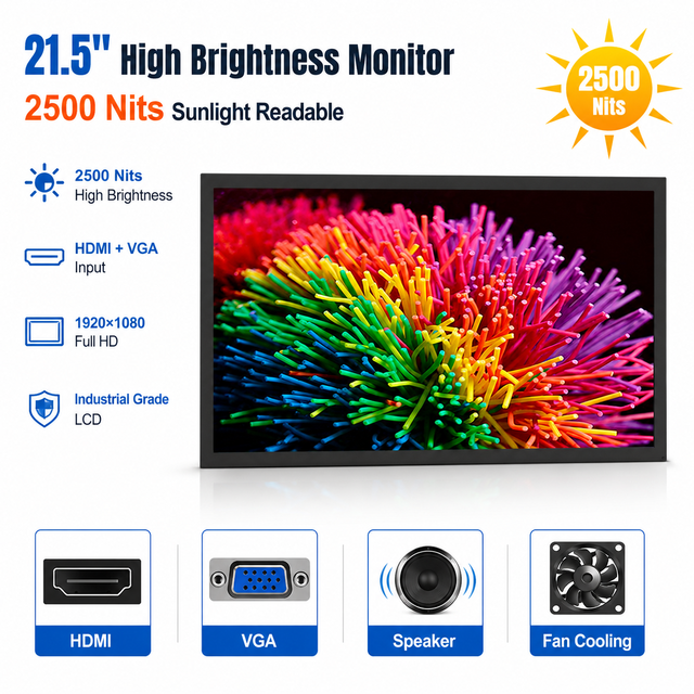 21.5-inch IPS Full HD 2500 Nits High-Brightness LCD Industrial Aluminum Alloy Casing Built-in