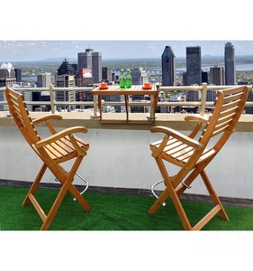 Mesa de balcón plegable de madera Mesa colgante de balcón de Bambú - Product Image 4