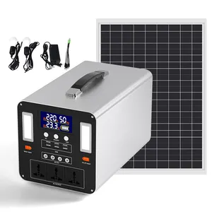 Outdoor Emergency Recharge 1000W 1500W Portable Solar Generator Panel Sets Powered Stations