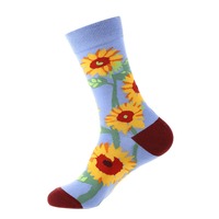 Chaussettes en coton pour femmes, respirantes, à motif floral, élégantes, pour usage quotidien, avec logo sur le corps, vente en gros