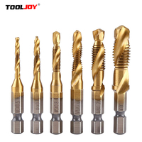 Jeu de forets et de tarauds combinés TOOLJOY HSS 4341 revêtus de titane, filetage métrique M3-M10 pour métaux doux, aluminium