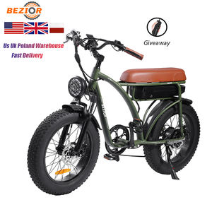 <span class=keywords><strong>Bezior</strong></span> XF001 luxe classique électrique rétro vélo 1000W puissant cadre en alliage d'aluminium chargeur USB 48V 350W 20*4.0 graisse de pneu - Product Image 1