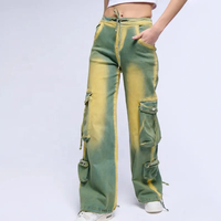 Fabrication de vêtements sur mesure Pantalon en denim de haute qualité Pantalon hip hop Jeans fous de luxe Jeans cargo tie-dye Jeans pour femmes Highstreet