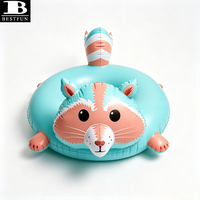 Bouée gonflable écologique 3D en forme de raton laveur, en vinyle souple, pour adultes, idéale pour la plage et le lac