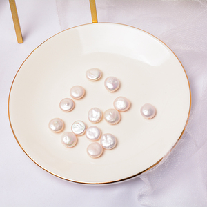 Vendita calda 11-14mm perline di perle di monete bianche irregolari gioielli barocche con bottone perle naturali di acqua dolce di colore rosa - Product Image 5