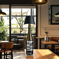 Lampe de table portable moderne avec conception créative de bouteille Nouvelle arrivée à la mode corps en aluminium alimentation par batterie
