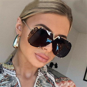 Lunettes de <span class=keywords><strong>soleil</strong></span> à monture métallique surdimensionnées pour femmes et hommes, lunettes de <span class=keywords><strong>soleil</strong></span> <span class=keywords><strong>miroir</strong></span> à la mode - Product Image 3