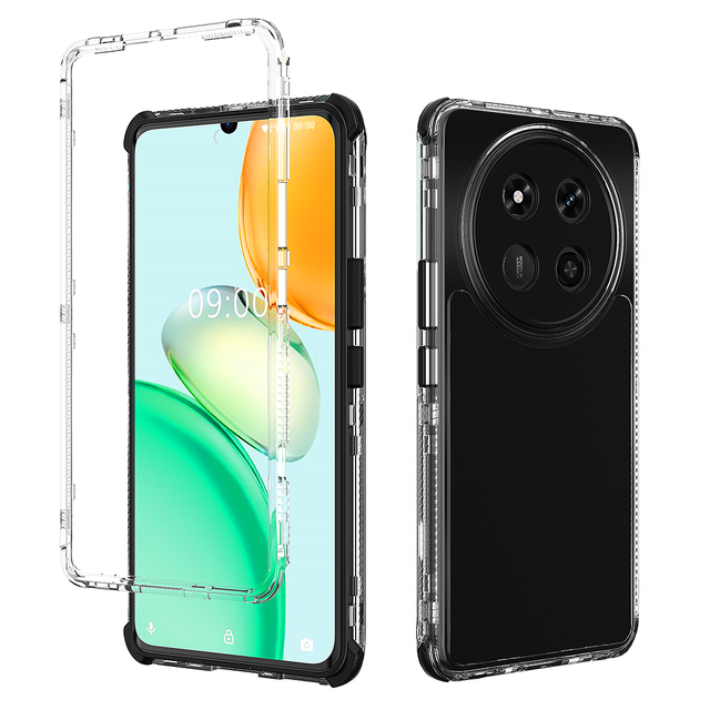 Heavy Duty Transparent Acrylic TPU +PC 3 in 1 Phone Case for Honor X9C/Magic 7 Lite/X9B/Magic 6 Lite 360 Protector Hard Case