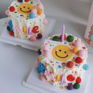 Smiley Face Cake Decorations Colorful Round Birthday Toppers For Children's Party Reusable - Product Image 5