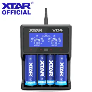 Xtar Vc4 Digitale 18650 Smart Lcd Oplader 4 Slot Usb Oplader Voor 18650/20700/21700/26650 Batterij & Aa/Aaa Batterijen