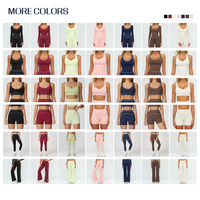 Ensemble de vêtements de sport haut de gamme pour femmes : Débardeur de yoga, soutien-gorge de sport à bretelles, pantalon évasé, leggings de yoga et de course, pour l'entraînement, le fitness et la gym