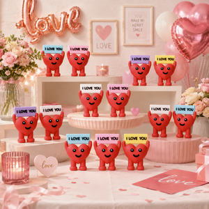 Graziosa Statuetta a Forma di Cuore con Scritta 'I Love You' in PVC, Decorazione per San Valentino, Regalo per Coppie, Arredo Casa, Decorazione per Tavoli di Matrimoni e Feste - Product Image 5