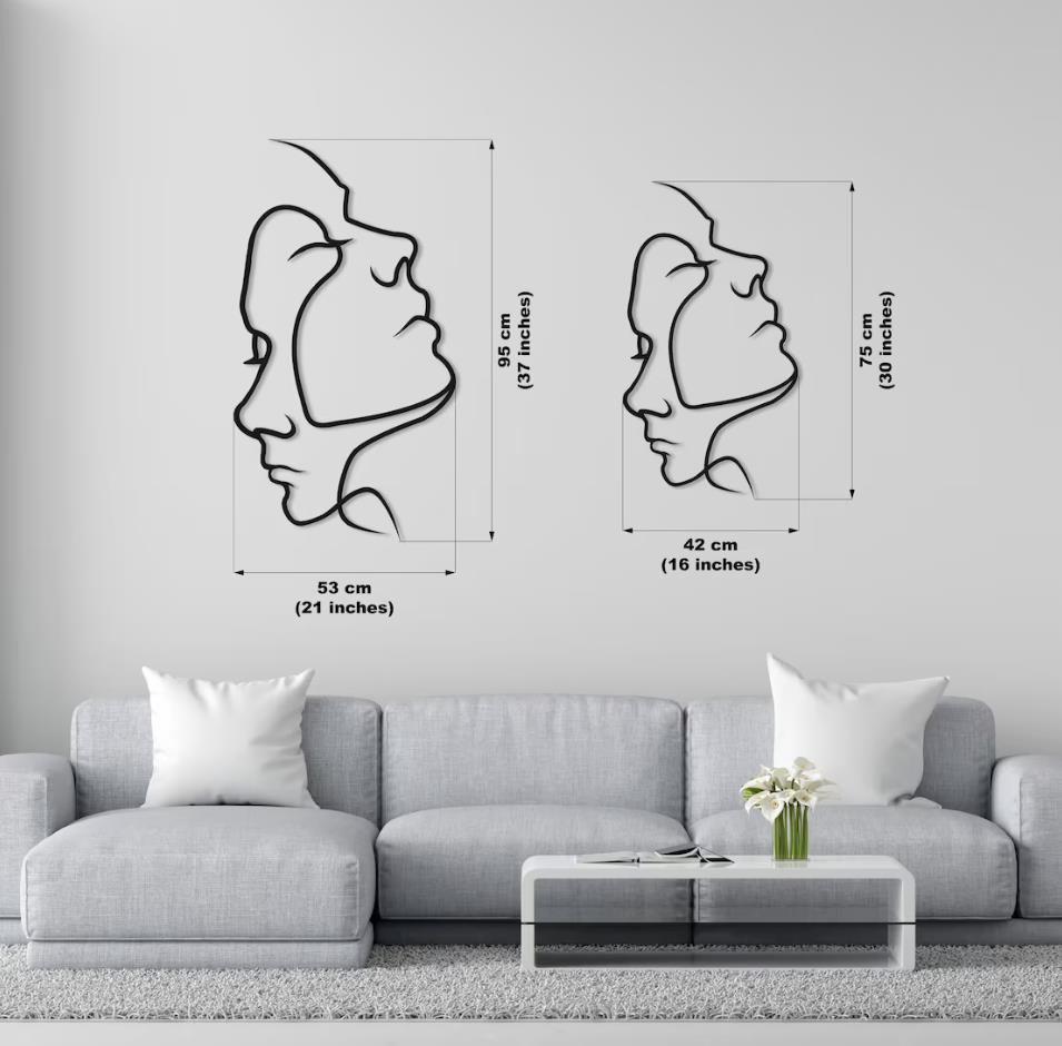 Minimalist Line 2 Faces Metal Minimalist Art Geometric Wall Decor Interior Decoration Wall Hangings Home Wall Art · image 5