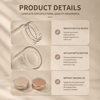 Flacon en verre transparent personnalisé pour vitamines avec bouchon à vis doré, pot de luxe pour pilules et capsules de suppléments avec boîte cadeau, impression de logo OEM ODM