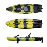 Kayak de pêche à pédale avec système de gouvernail Kayak en plastique PEHD Vicking Kayak à pédale à siège unique une personne pêche CE 37kg