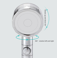 Holmine Buse de pulvérisation haute pression Pommeau de douche turbocompressé Filtre ionique rotatif à 360 degrés Ventilateur de poche Salle de bain