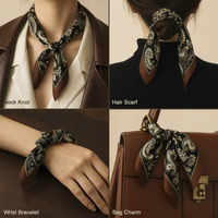 Nouveau Foulard Carré 90/90CM Personnalisé de Luxe en Soie Imprimée, pour le Cou et la Tête, Impression Personnalisée, Unisexe, Décontracté, Printemps, Doux pour la Peau