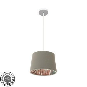 Colgante con portalámparas E27, diseño blanco y estampado de topo, ideal para iluminar y decorar espacios interiores. - Product Image 1