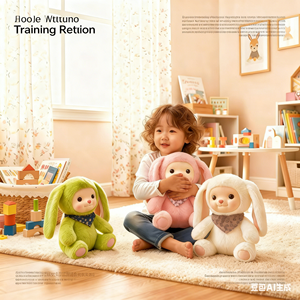 Conejo robot de peluche con IA, juguete interactivo inteligente con ojos LED y control por voz, compañero recargable por USB para niños y niñas, regalos/hogar inteligente - Product Image 3