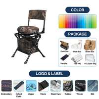 Mydays Outdoor Wholesale 360 °   Chaise de chasse pivotante camouflage pliable à 4 pieds avec sac de rangement amovible