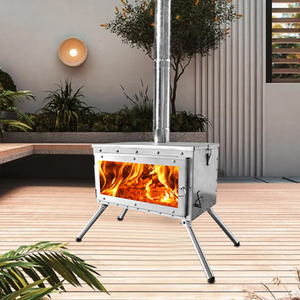 Poêle de camping à <span class=keywords><strong>bois</strong></span> en acier inoxydable pliable extérieur portable avec poêle à <span class=keywords><strong>bois</strong></span> de <span class=keywords><strong>tuyau</strong></span> de cheminée - Product Image 1