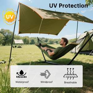 Tarp de camping portable multifonctionnel imperméable et ultraléger pour toutes les saisons, ouverture rapide, auvent de voyage en plein air, tarp de randonnée - Product Image 4